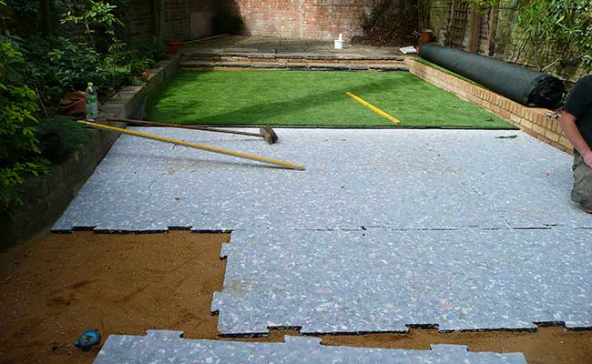 Starting the artificial grass lawn installation process