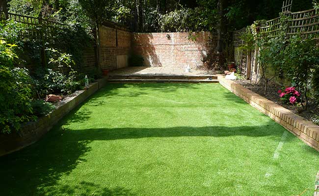 Artificial grass lawn installation North London